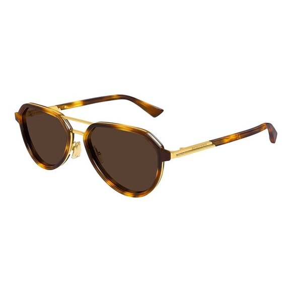 NEW BOTTEG VENETA BV1373S 002 AVIATOR HAVANA BROWN UNISEX SUNGLASSES